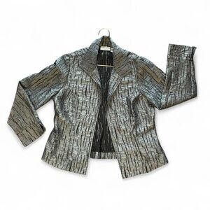 Chico’s Textured Crinkle Open-Front Jacket – Minimalist Chic Layering Blazer